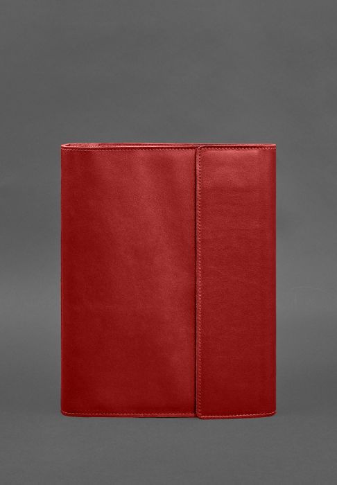 Фото Кожаная папка для документов "Семейная" А4 на сегрегаторе с файлами красный (BN-DC-4-1-red)