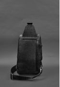 Фото Кожаный мужской рюкзак (сумка-слинг) на одно плечо Брутал Blackwood черный (BN-BAG-48-bw)
