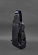 Фото Кожаный мужской рюкзак (сумка-слинг) на одно плечо Брутал Blackwood синий (BN-BAG-48-bw-navy)