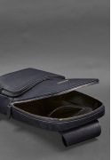 Фото Шкіряний чоловічий рюкзак (сумка-слінг) на одне плече Брутал Blackwood синій (BN-BAG-48-bw-navy)