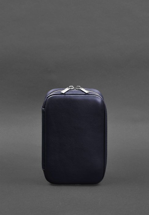 Фото Шкіряна косметичка-несесер 7.0 синій краст (BN-CB-7-navy-blue)