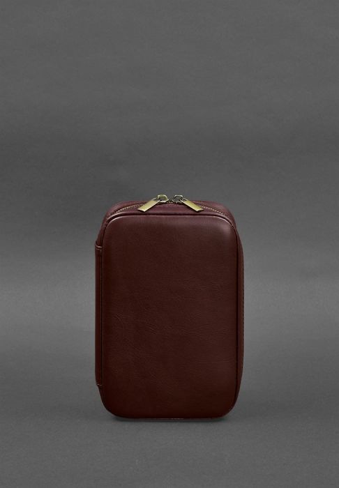 Фото Шкіряна косметичка-несесер 7.0 бордовий краст (BN-CB-7-vin)