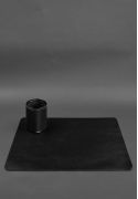 Фото Набор для рабочего стола из натуральной кожи 1.0 черный краст (BN-set-1-g)