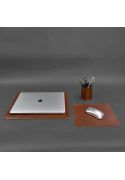 Фото Набір для робочого столу із натуральної шкіри 1.0 світло-коричневий краст (BN-set-1-k)