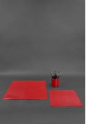 Фото Набор для рабочего стола из натуральной кожи 1.0 красный краст (BN-set-1-red)