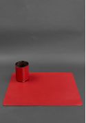 Фото Набор для рабочего стола из натуральной кожи 1.0 красный краст (BN-set-1-red)
