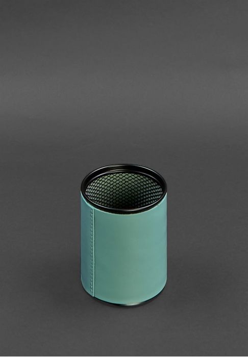 Фото Стакан для ручек в кожаном чехле бирюзовый краст (BN-SP-tiffany)