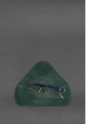 Фото Шкіряний чохол для окулярів із клапаном на гумці Зелений Crazy Horse (BN-GC-24-1-iz)