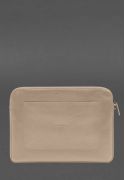 Фото Кожаный чехол для ноутбука на молнии с карманом и хлястиком на руку Светло-бежевый (BN-GC-29-light-beige)