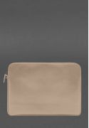 Фото Шкіряний чохол для ноутбука на блискавці з кишенею та хлястиком на руку Світло-бежевий (BN-GC-29-light-beige)