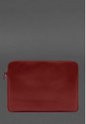 Фото Кожаный чехол для ноутбука на молнии с карманом и хлястиком на руку Красный (BN-GC-29-red)