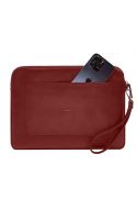 Фото Кожаный чехол для ноутбука на молнии с карманом и хлястиком на руку Красный (BN-GC-29-red)