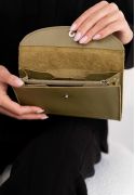 Фото Кожаный кошелек Smart Wallet оливковый краст (TW-Smart-olive)