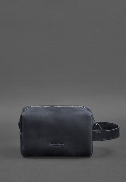 Кожаная косметичка-несессер 5.0 Темно-синий Crazy Horse