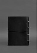 Кожаный блокнот А4 на кольцах (софт-бук) 9.0 в мягкой обложке черный Crazy Horse (BN-SB-9-A4-soft-g-kr) фото