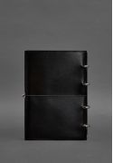 Кожаный блокнот А4 на кольцах (софт-бук) 9.0 в мягкой обложке черный глянец (BN-SB-9-A4-soft-ygol) фото
