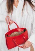 Жіноча шкіряна сумка Fancy червона (TW-Fency-red-ksr) - фото
