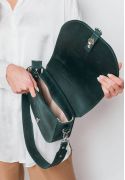 Жіноча шкіряна сумка Ruby L зелена вінтажна (TW-Ruby-big-green-crz) - фото
