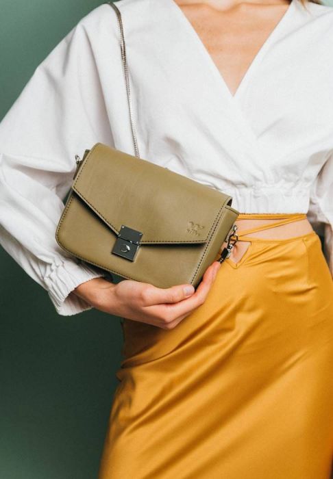 Женская кожаная сумочка Yoko оливковая