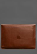 Кожаный чехол-конверт на магнитах для MacBook 15 дюйм Светло-коричневый - Фото 2 