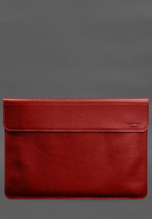 Кожаный чехол-конверт на магнитах для MacBook 15 дюйм Красный