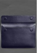 Фото Шкіряний чохол-конверт на магнітах для ноутбука Універсальний Темно-синій (BN-GC-25-navy-blue)