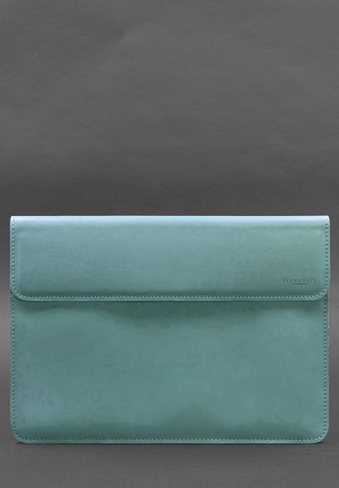 Кожаный чехол-конверт на магнитах для MacBook 15-16 дюйм Бирюзовый