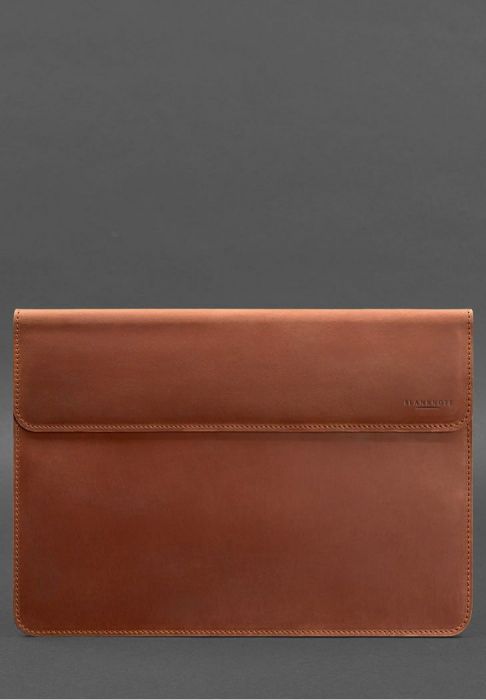 Кожаный чехол-конверт на магнитах для MacBook 15-16 дюйм Светло-коричневый Crazy Horse