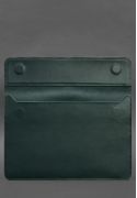 Фото Шкіряний чохол-конверт на магнітах для ноутбука Універсальний Зелений (BN-GC-25-malachite)