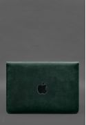 Фото Чохол-конверт із клапаном шкіра+фетр для MacBook 13" Зелений Crazy Horse (BN-GC-13-1-iz-felt-d)