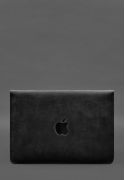 Фото Чехол-конверт с клапаном кожа+фетр для MacBook 13" Черный  Crazy Horse (BN-GC-13-1-g-kr-felt-d)