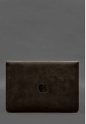 Фото Чохол-конверт із клапаном шкіра+фетр для MacBook 13" Темно-коричневий Crazy Horse (BN-GC-13-1-o-felt-d)