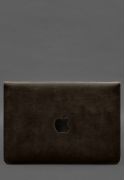 Фото Чехол-конверт с клапаном кожа+фетр для MacBook 15" Темно-коричневый  Crazy Horse (BN-GC-15-1-o-felt-d)