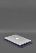 Фото Клаптиковий чохол із натуральної шкіри для MacBook 13 дюйм Синій Краст (BN-GC-21-navy-blue)