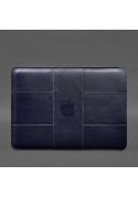 Фото Клаптиковий чохол із натуральної шкіри для MacBook 13 дюйм Синій Краст (BN-GC-21-navy-blue)