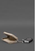 Фото Кожаный чехол для автомобильного ключа светло-бежевый краст (BN-GC-27-light-beige)