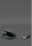 Фото Кожаный чехол для автомобильного ключа зеленый краст (BN-GC-27-malachite)