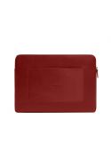 Кожаный чехол для ноутбука на молнии с хлястиком и карманом Красный - Фото 8 
