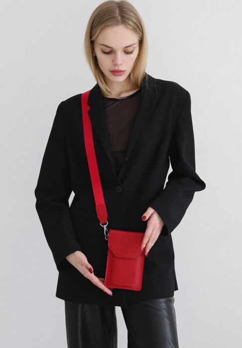 Фото Кожаная сумка-чехол для телефона maxi Красная (BN-GC-31-maxi-red)