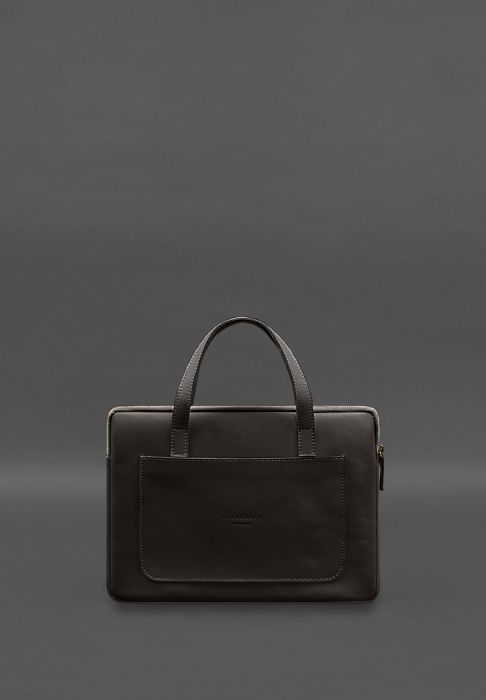 Кожаный чехол с ручками для ноутбука 13 дюйм Темно-коричневый