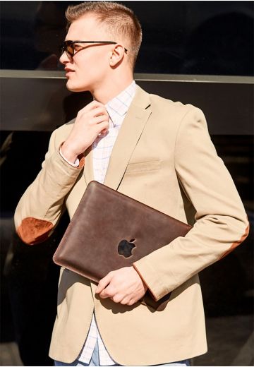 Шкіряний чохол для MacBook Air / Pro 13 '' Темно-коричневий
