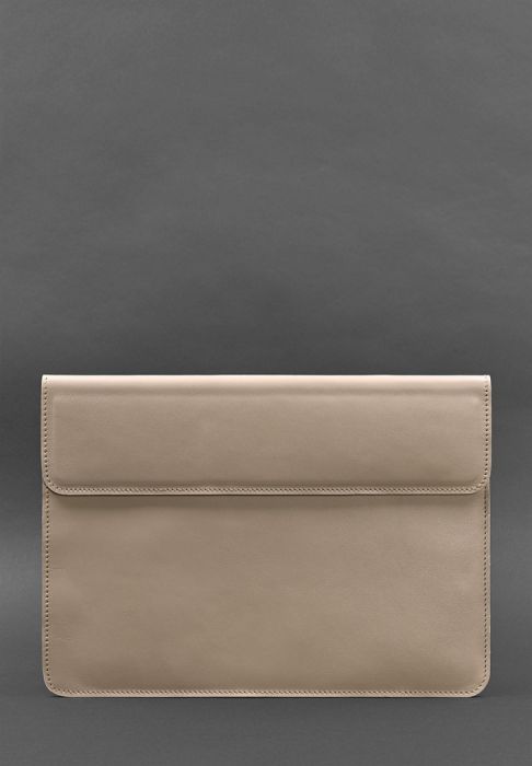 Кожаный чехол-конверт на магнитах для MacBook 14 Светло-бежевый