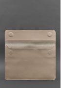 Фото Шкіряний чохол-конверт на магнітах для MacBook 14 Світло-бежевий (BN-GC-22-light-beige)