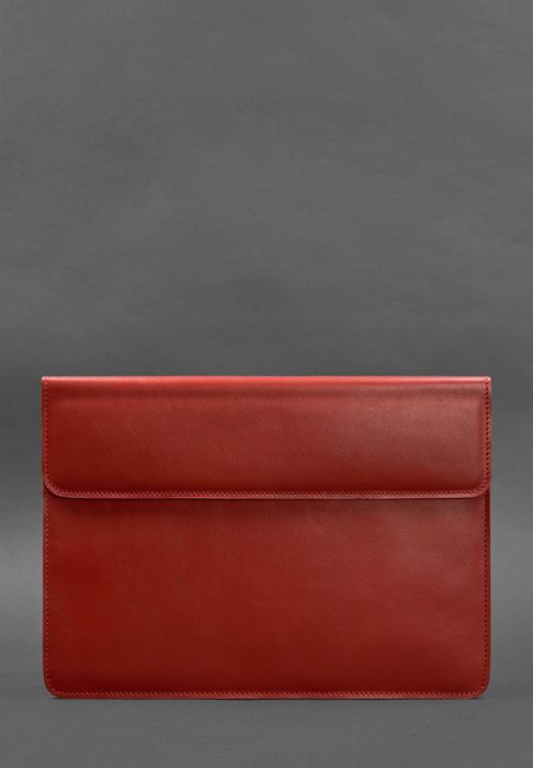 Кожаный чехол-конверт на магнитах для MacBook 14 Красный