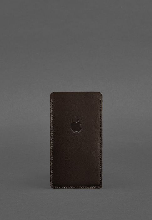 Кожаный чехол для iPhone 12 Темно-коричневый Краст