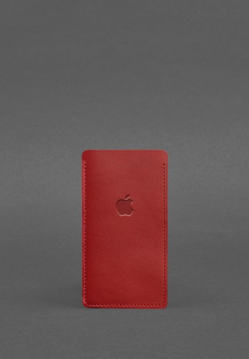 Кожаный чехол для iPhone 12 Красный