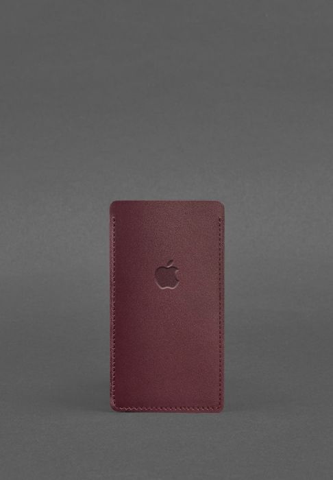Кожаный чехол для iPhone 12 Бордовый