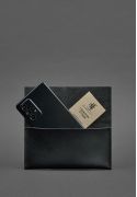 Фото Кожаный чехол для смартфона черный