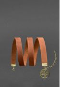 Фото Женский кожаный браслет - лента светло-коричневый