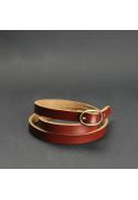 Фото Кожаный браслет лента с пряжкой светло-коричневый
